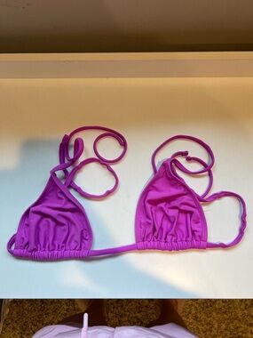 Bright Magenta Triangle Bikini Top